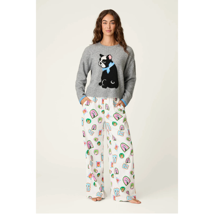 French Bulldog Snuggle Sweater in Frost Gray