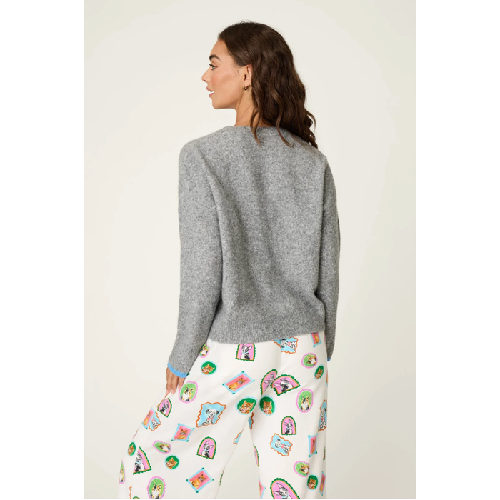 French Bulldog Snuggle Sweater in Frost Gray