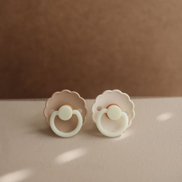 FRIGG BIBS - DAISY duo pack NIGHT 0-6m - Croissant/Cream