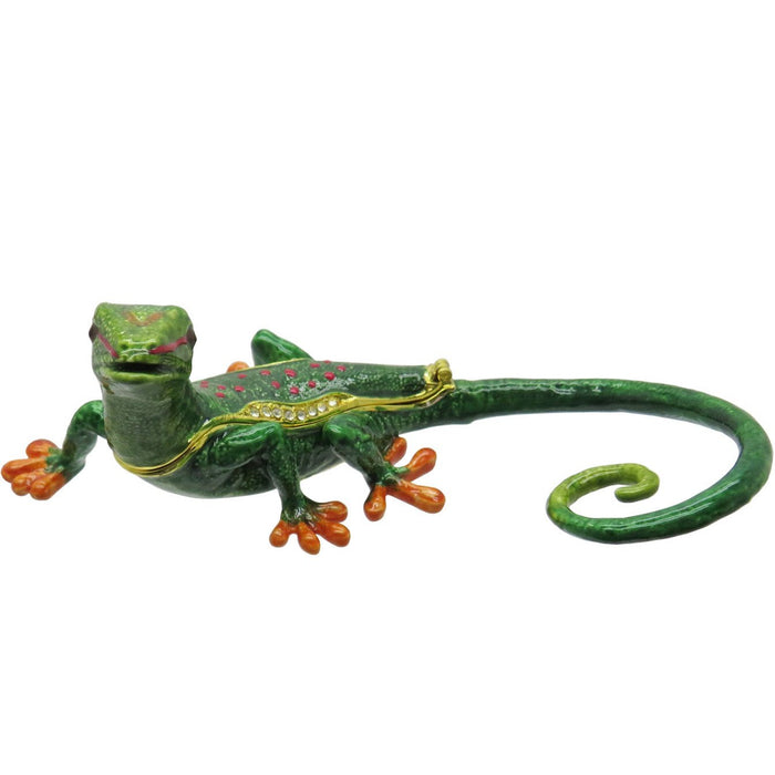 Gecko Jeweled Trinket Box Austrian Crystals