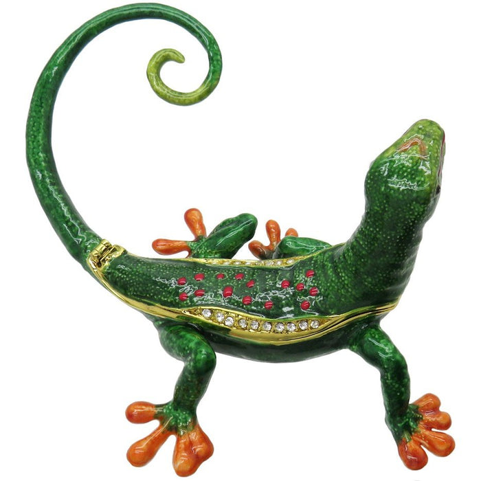 Gecko Jeweled Trinket Box Austrian Crystals