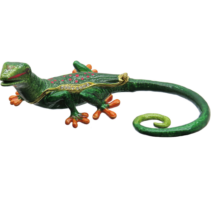 Gecko Jeweled Trinket Box with Austrian Crystals