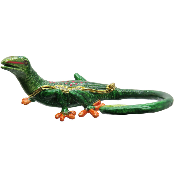 Gecko Jeweled Trinket Box with Austrian Crystals