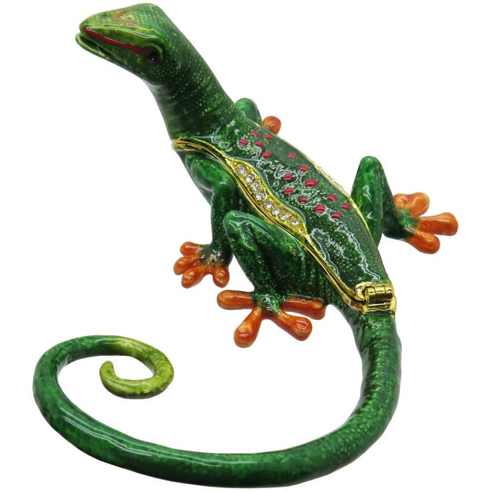 Gecko Jeweled Trinket Box Austrian Crystals