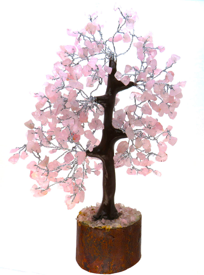 Gemstone & Wire Tree 8", Rose Quartz