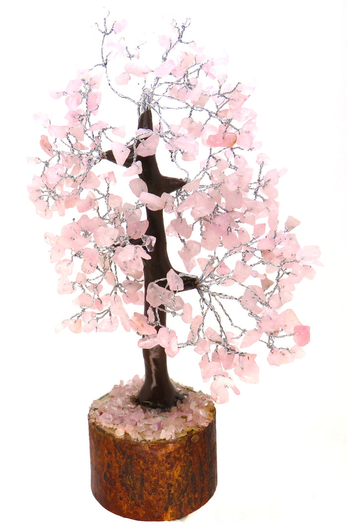 Gemstone & Wire Tree 8", Rose Quartz