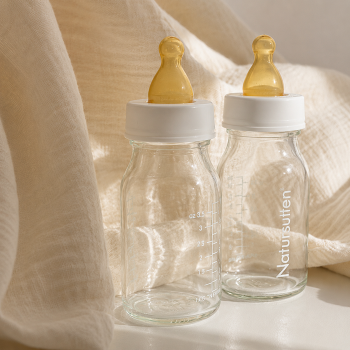 GLAZEN DRINKFLESSEN - SET VAN 2 - 120ML