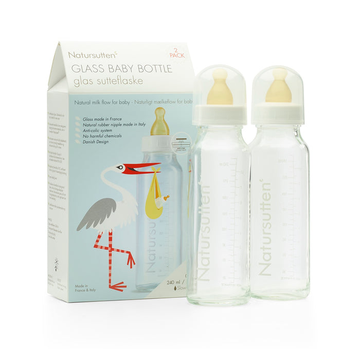 GLAZEN DRINKFLESSEN - SET VAN 2 - 240ML