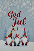 God Jul Gnomes garden flag