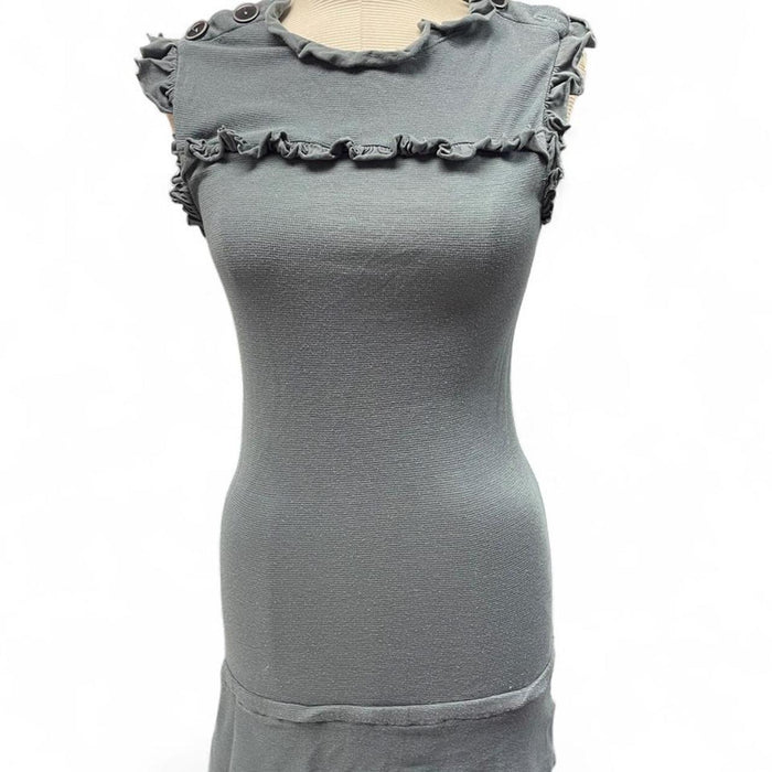 Gray ruffle mini dress