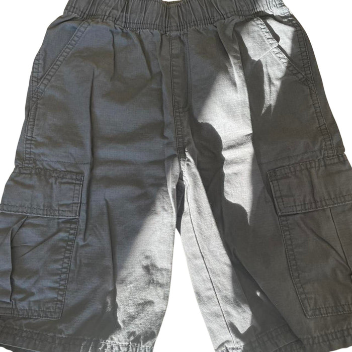 Grey cargo shorts with adjustable