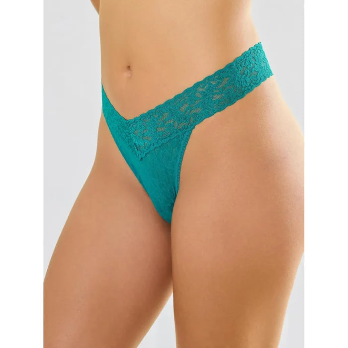Hanky Panky Signature Lace Original Rise Thong in Dark Teal