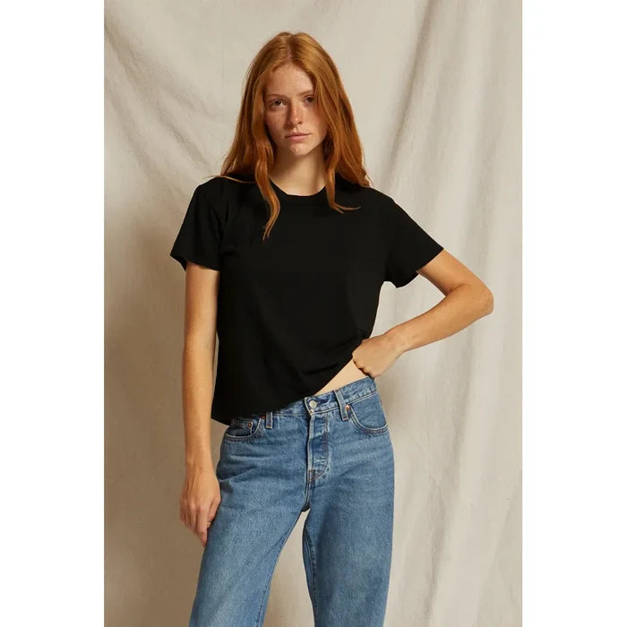 Harley Cotton Boxy Crew in Black - Romantiques