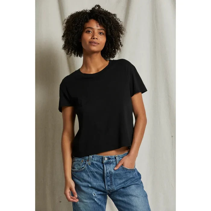 Harley Cotton Boxy Crew Tee in Black - Romantiques