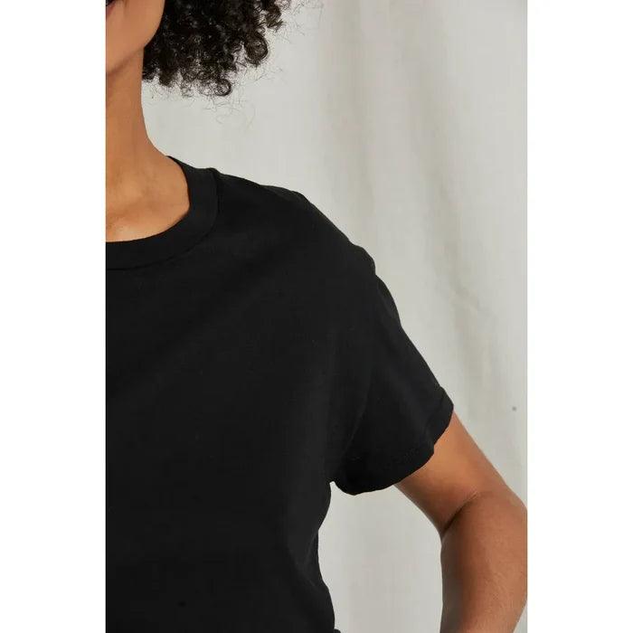 Harley Cotton Boxy Crew Tee in Black - Romantiques