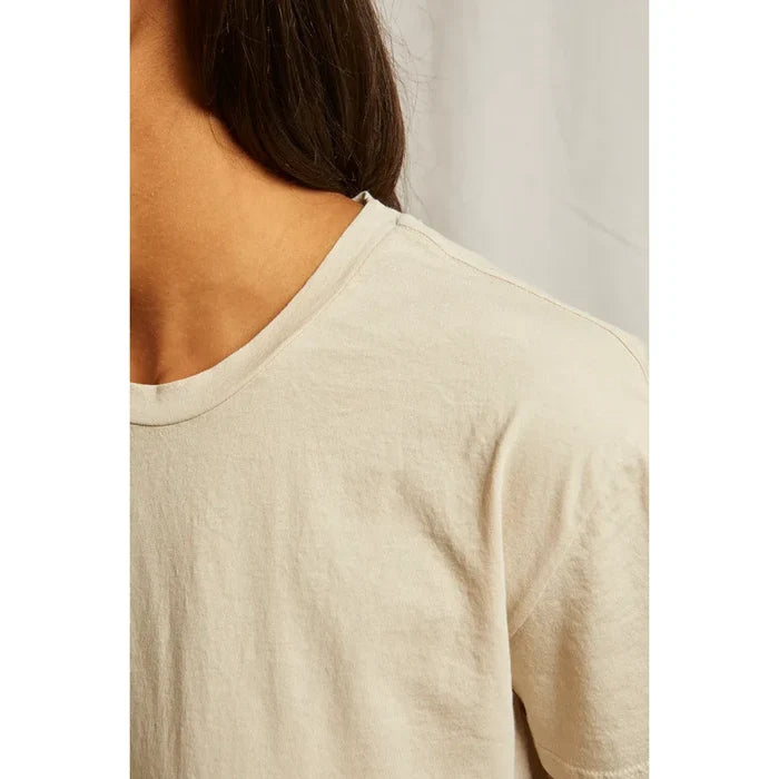 Harley Lightweight Cotton Boxy Crew Tee in Putty - Romantiques