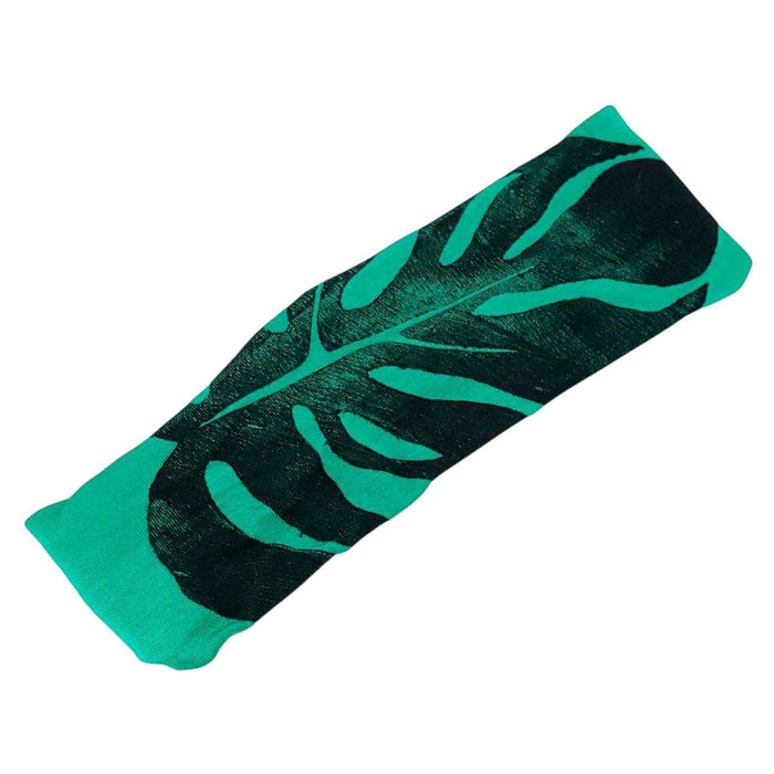 Headbands - Monstera Leaf on Emerald Green (Black Ink) by Windsparrow Studio