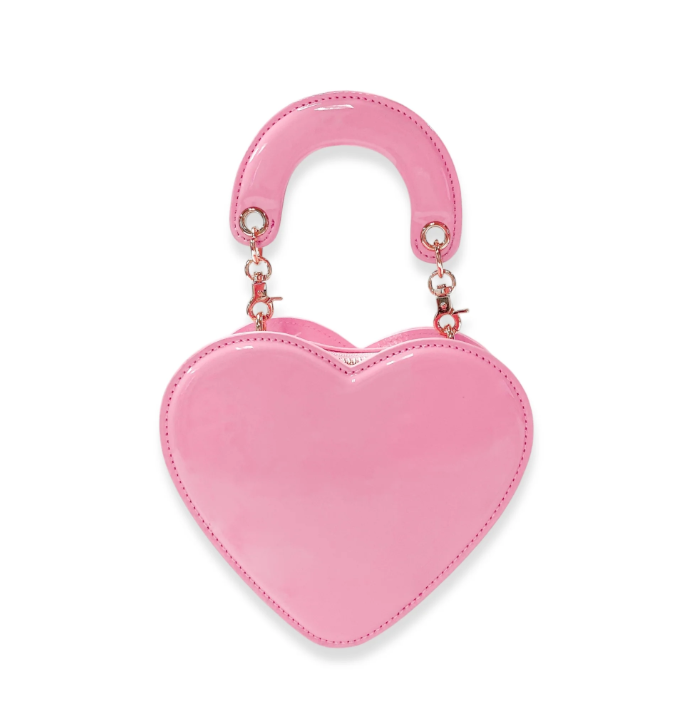 Heart-Shaped Patent Leather Purse
