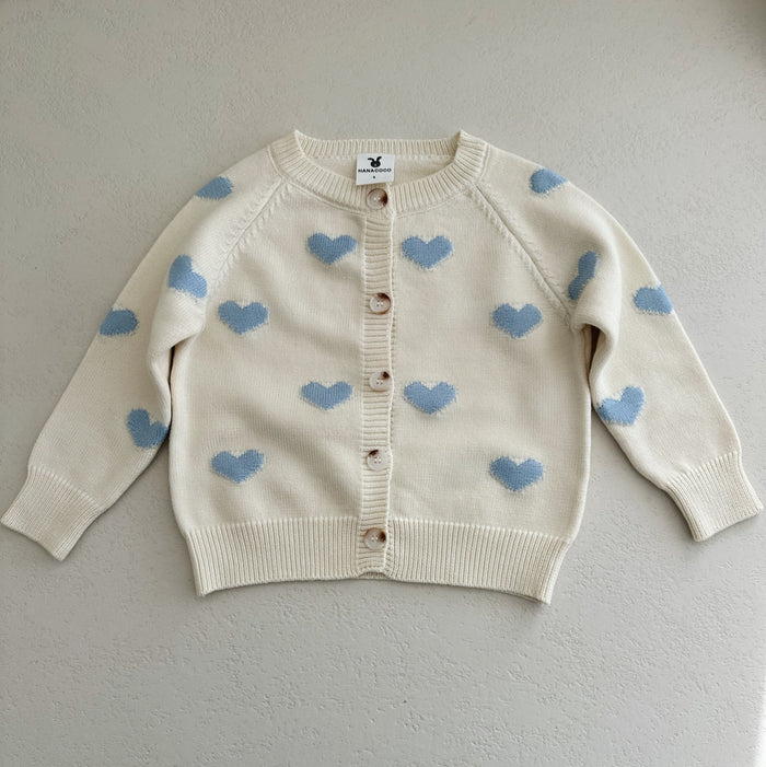 HEARTS CARDIGAN CREAM