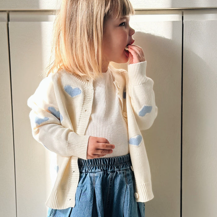 HEARTS CARDIGAN CREAM