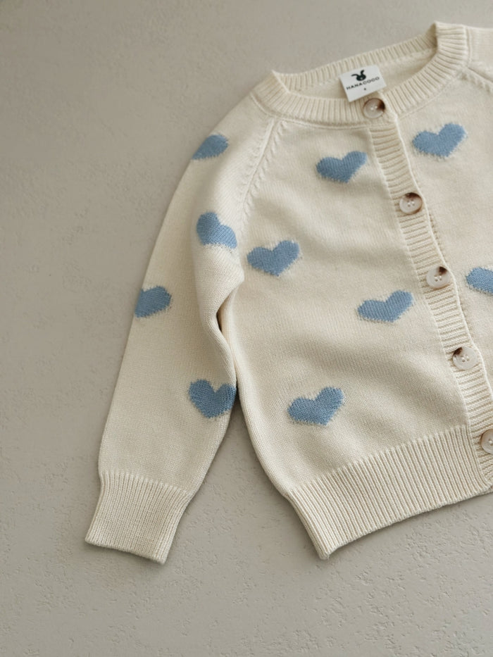 HEARTS CARDIGAN CREAM
