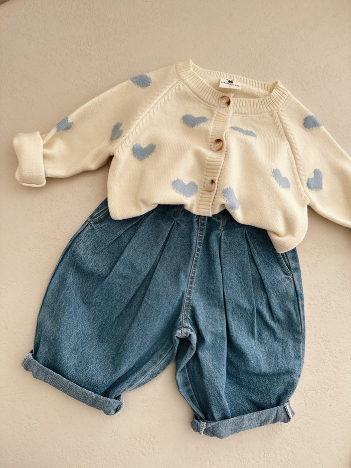 HEARTS CARDIGAN CREAM
