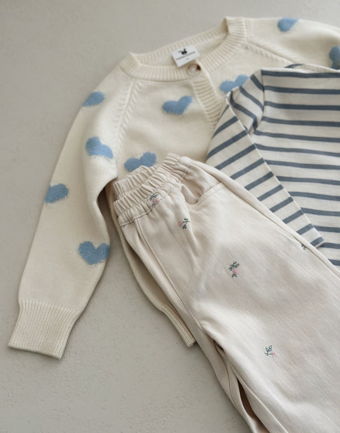 HEARTS CARDIGAN CREAM