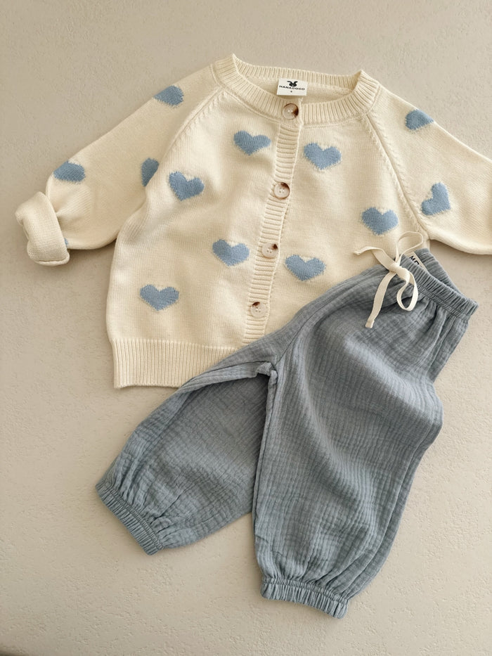 HEARTS CARDIGAN CREAM