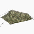 Highlander Blackthorn 1 person lightweight camo tent, zipped up. HMTC from  John Bull Clothing