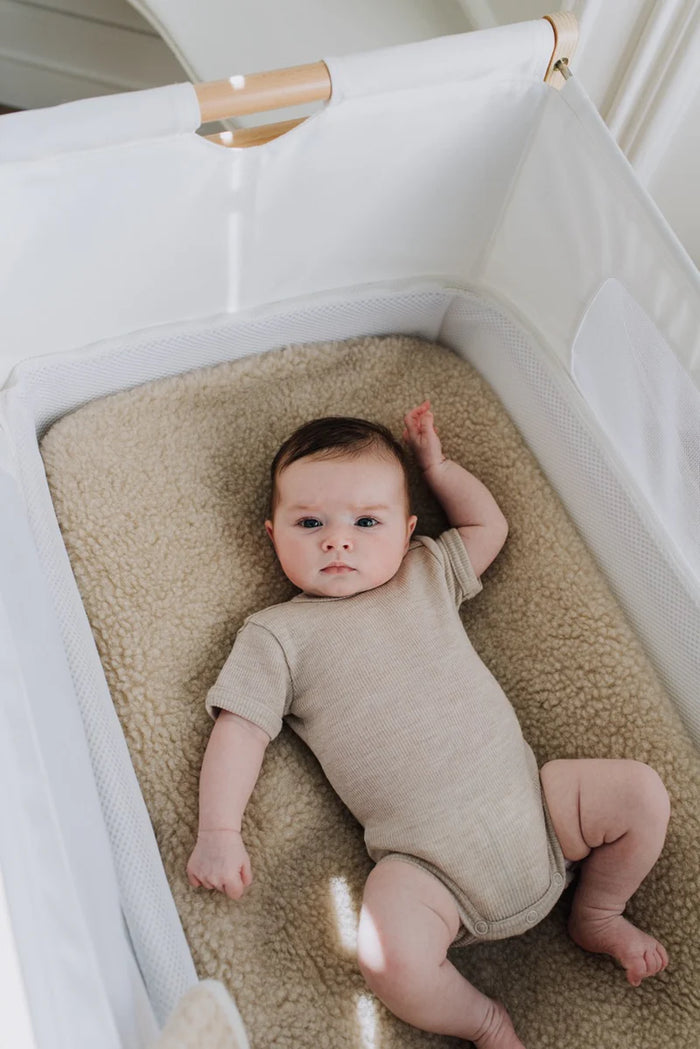 Hoeslaken voor baby en kind 120X60 - Merinowol - natural