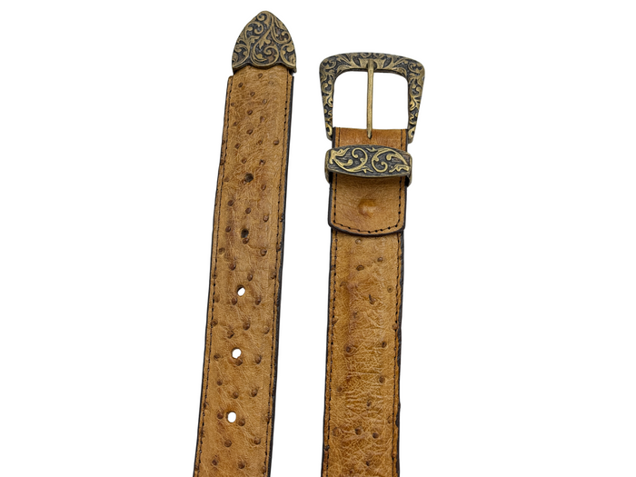 HONEY OSTRICH BELT