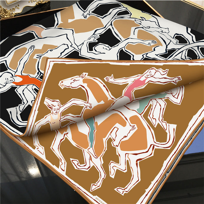 Horse Dancer Black Double Print Scarf / 90cm