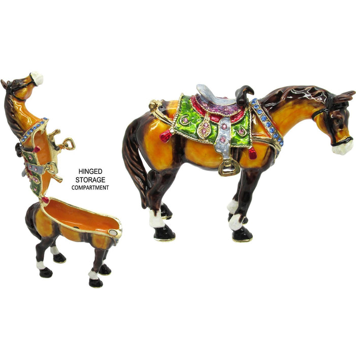 Horse Jeweled Trinket Box SWAROVSKI Crystals,