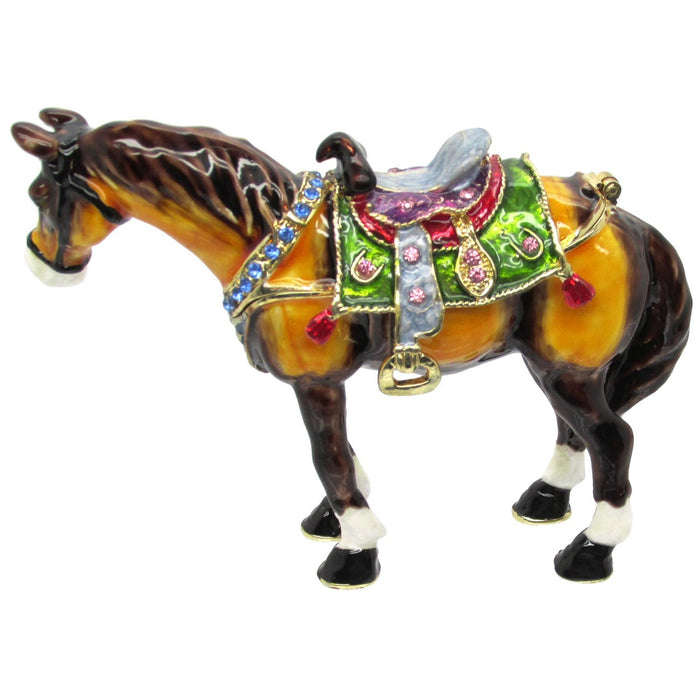 Horse Jeweled Trinket Box SWAROVSKI Crystals,