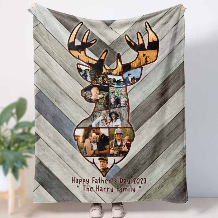 Hunting Fathers Day Gift | Deer Hunting Father’s Day Gifts | Custom Collage Blanket