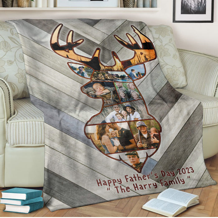 Hunting Fathers Day Gift | Deer Hunting Father’s Day Gifts | Custom Collage Blanket