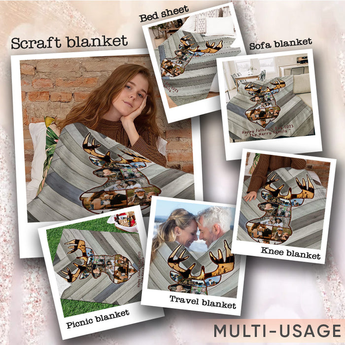 Hunting Fathers Day Gift | Deer Hunting Father’s Day Gifts | Custom Collage Blanket