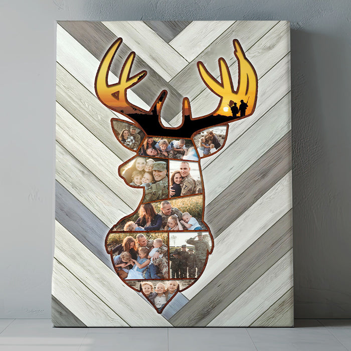 Hunting Fathers Day Gift | Deer Hunting Gifts for Dad | Custom Canvas Collage