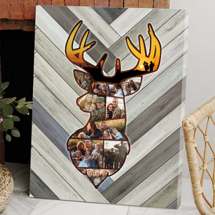 Hunting Fathers Day Gift | Deer Hunting Gifts for Dad | Custom Canvas Collage
