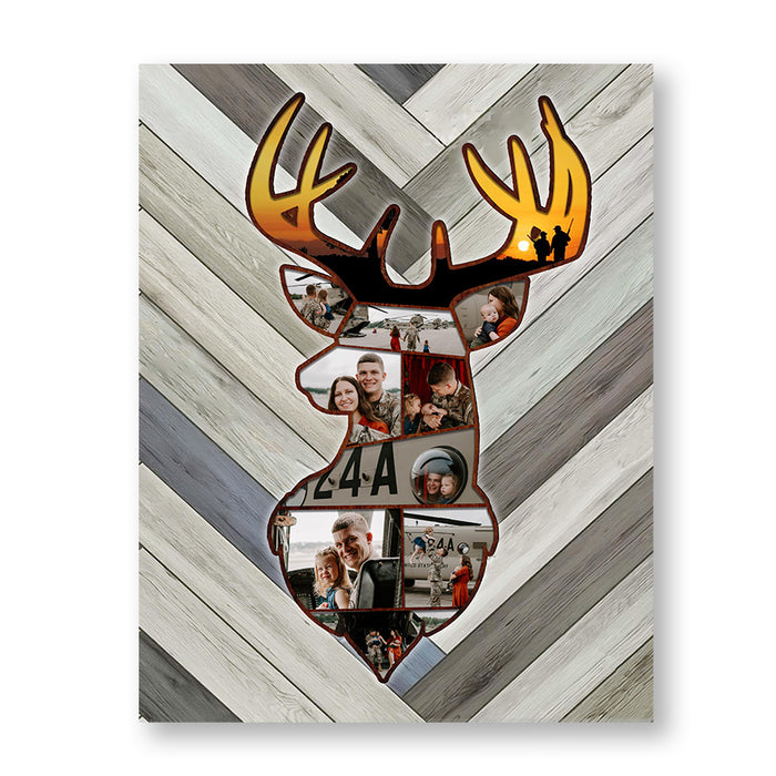 Hunting Fathers Day Gift | Father’s Day Gifts for Hunting Dads | Deer Hunting Gifts for Dad | Custom Canvas Collage