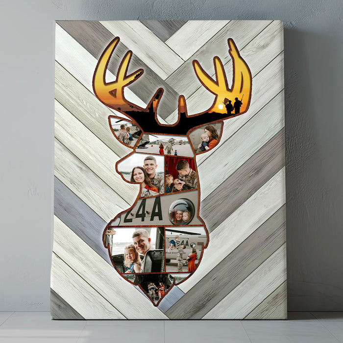 Hunting Fathers Day Gift | Father’s Day Gifts for Hunting Dads | Deer Hunting Gifts for Dad | Custom Canvas Collage