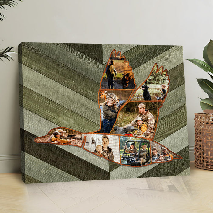 Hunting Fathers Day Gift | Father’s Day Gifts for Hunting Dads | Photo Collage Canvas | Duck Hunting Gift