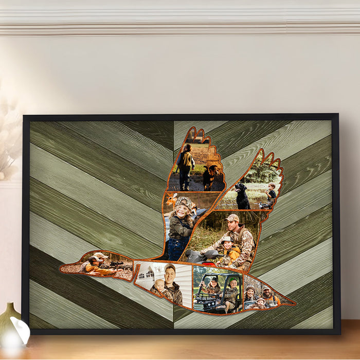 Hunting Fathers Day Gift | Father’s Day Gifts for Hunting Dads | Photo Collage Canvas | Duck Hunting Gift