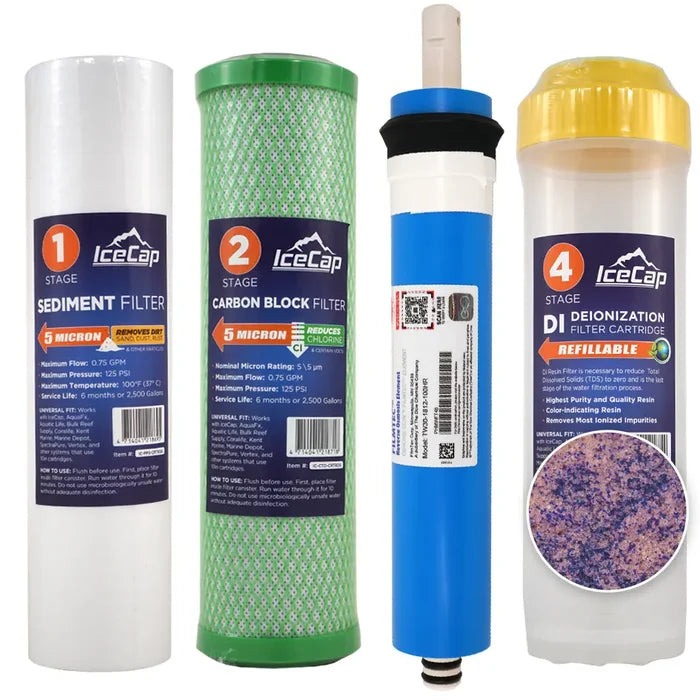 IceCap 200 GPD Reverse Osmosis RO/DI Water Filtration System