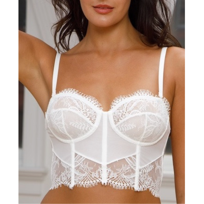 Illusion Bustier with Detachable Straps in Ecru - Romantiques