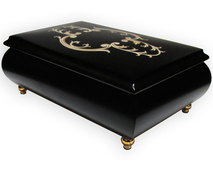 Italian Music Box, ", Arabesque Inlay, Black