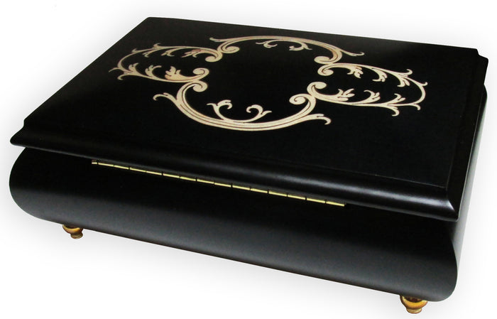 Italian Music Box, ", Arabesque Inlay, Black