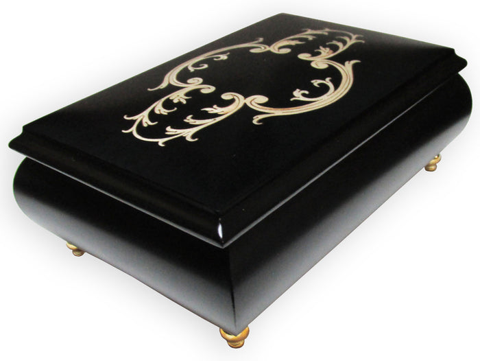 Italian Music Box, ", Arabesque Inlay, Black