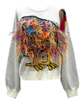 Ivory Feather Turkey Sweater