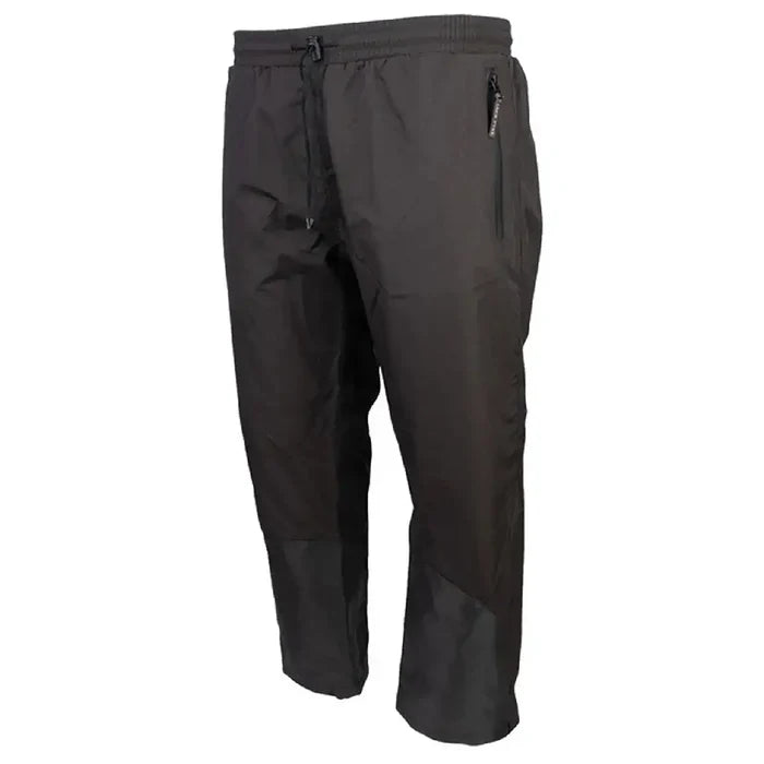 Side view of Jack Pyke Technical Featherlite Over Trouser showing zippered pocket and adjustable waistband for secure fit.  from  John Bull Clothing